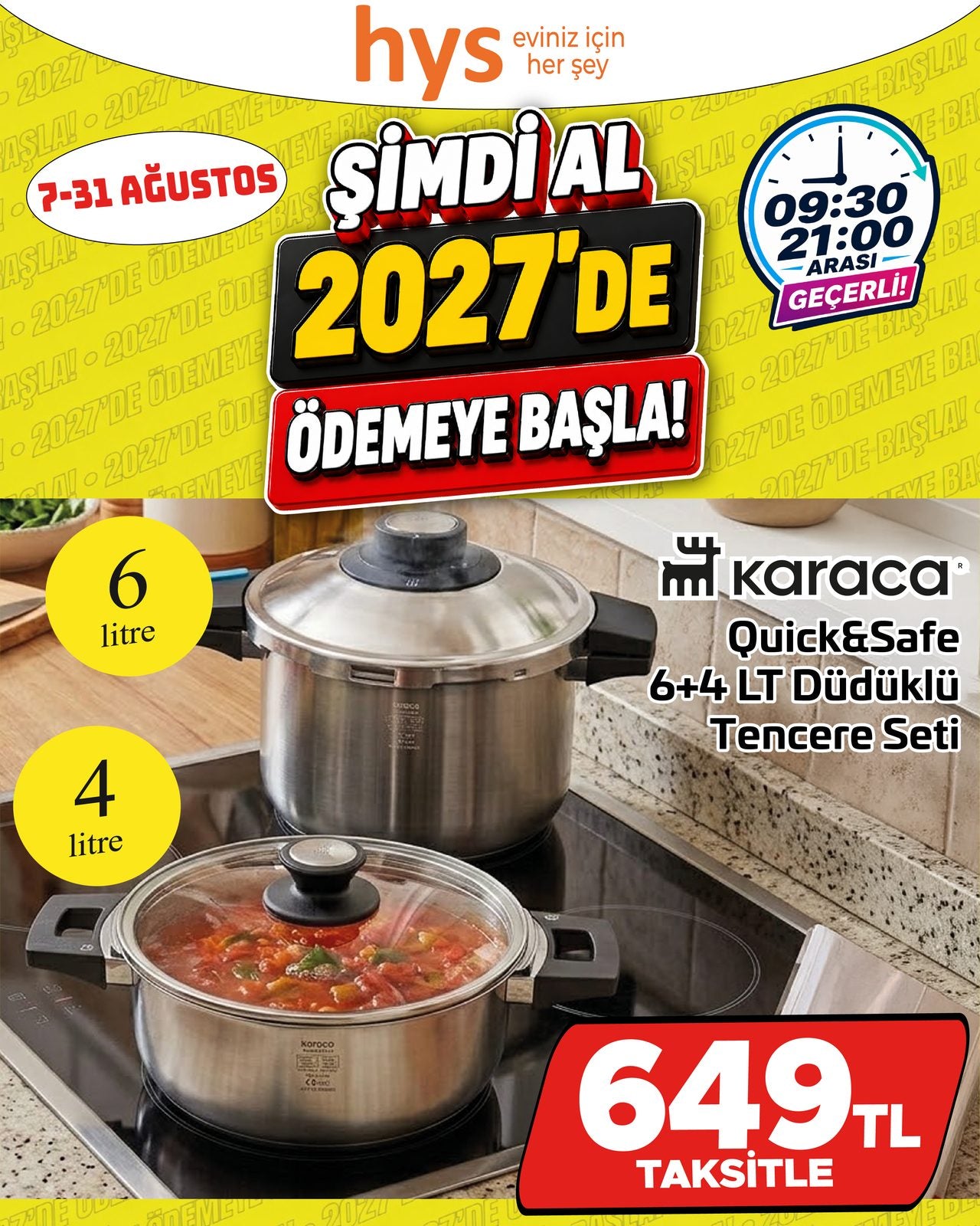 Karaca Quick&Safe 6+4 Lt Düdüklü Tencere Seti Ürün ana görseli