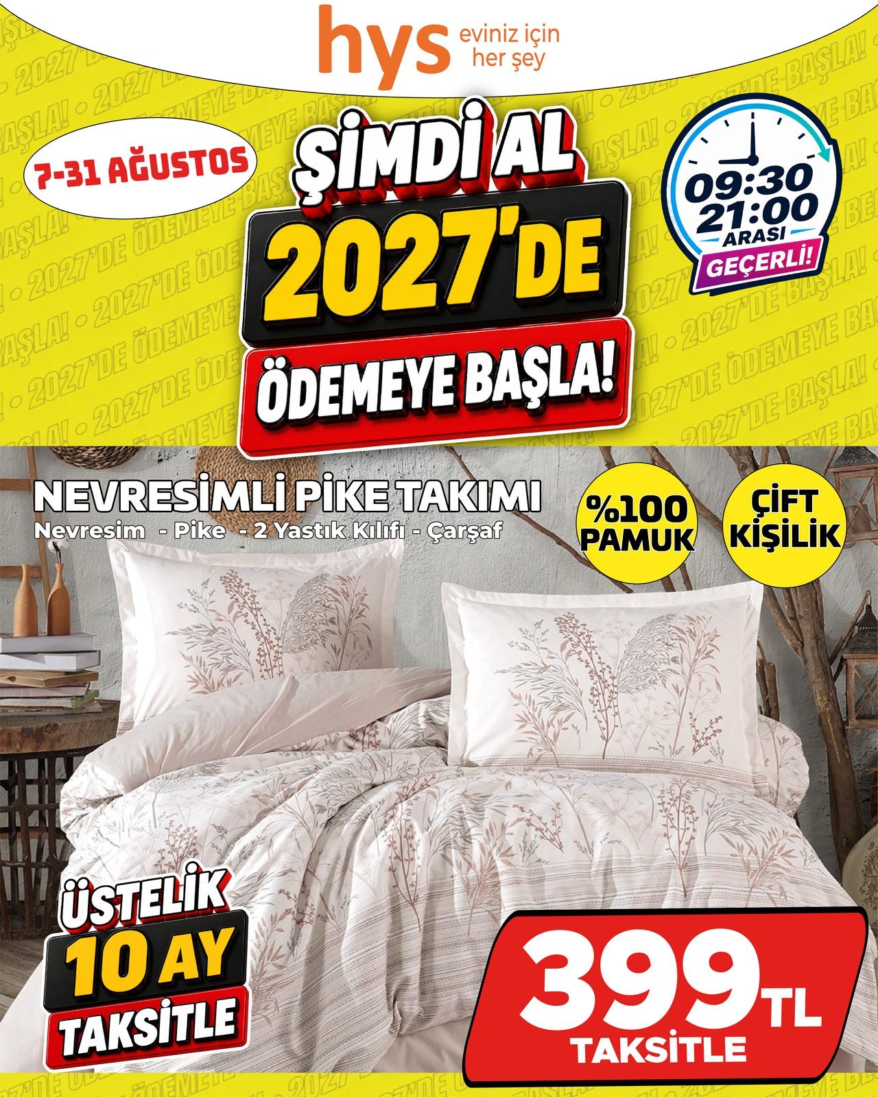 Nevresimli Pike Takımı Çift Kişilik