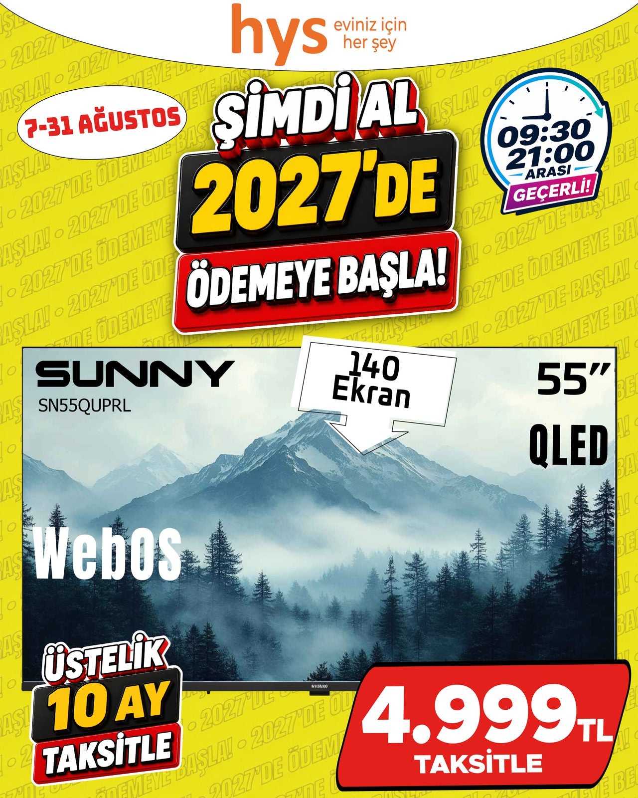 Sunny 55 İnç QLED TV Ürün ana görseli