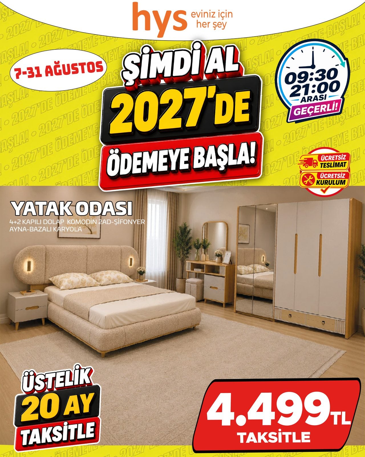 Yatak Odası Takımı 4+2 Kapılı