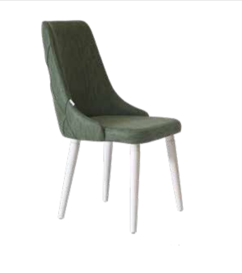 Adl Zümrüt Yeşil Beyaz Ayaklı Sandalye (Z-902)