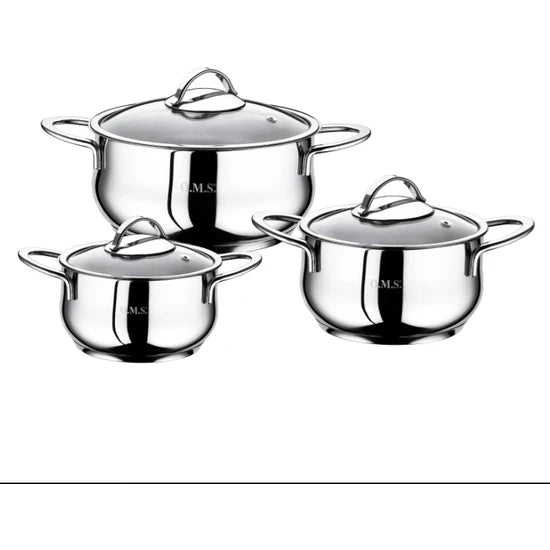 Oms 1117 6 Parça Çelik Güveç Tencere Seti