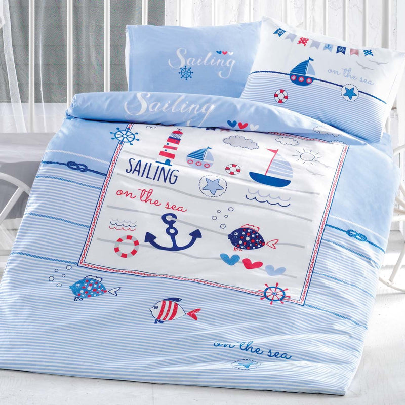 Aran Sailing Fish Mavi Bebek Nevresim Takımı